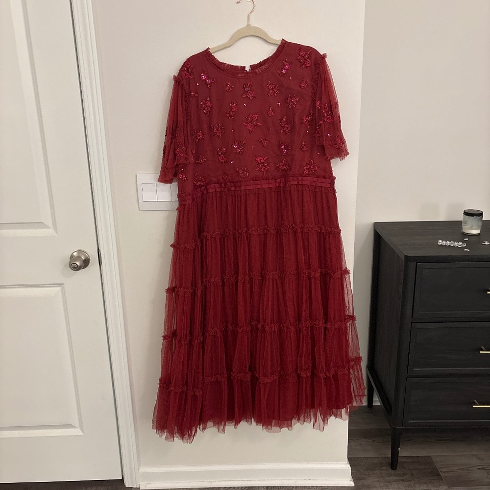 Ivy City Co Red Beaded Anastasia Dress